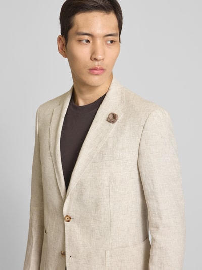 JOOP! Collection Regular Fit 2-Knopf-Sakko aus Leinen Modell 'Hoverest' Beige 3