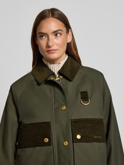 Barbour Relaxed Fit Jacke aus Baumwoll-Mix mit Cordkragen Modell 'PHOEBE' Oliv 3