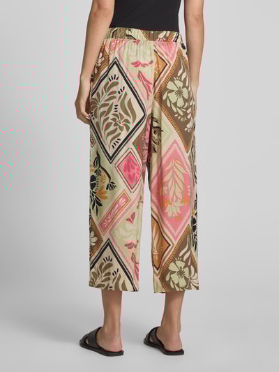 comma Straight Leg Stoffhose mit Bindegürtel Pink 5