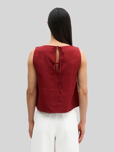 Marc O'Polo Top bluzkowy o kroju regular fit z czystego lnu Bordowy 5