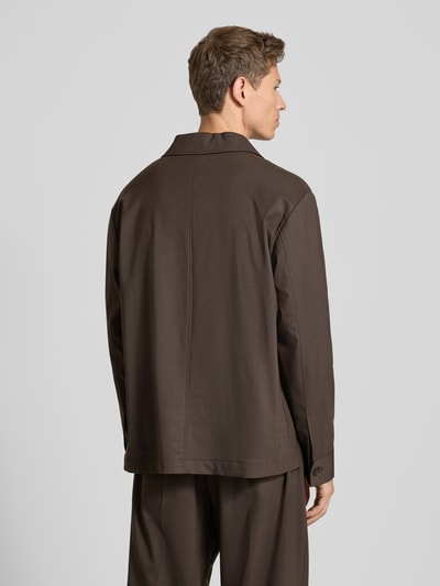 ANNARR Relaxed Fit Hemdjacke mit Brusttasche Modell 'KARL' Dunkelbraun 5