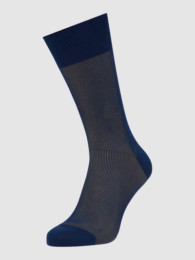 Falke Socken mit Rippenstruktur Modell 'Fine Shadow'  Blau 1