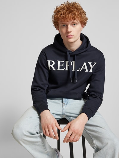 Replay Hoodie mit Label-Print Marine 3