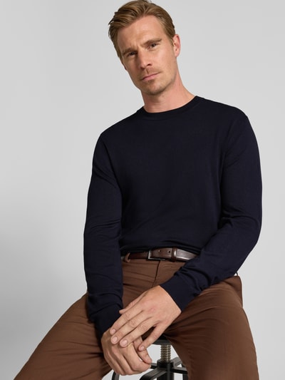 MCNEAL Gebreide pullover met ribboorden Marineblauw - 3