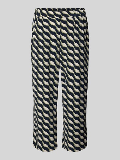 Betty Barclay Stoffen broek met verkorte pasvorm en elastische band Marineblauw - 2