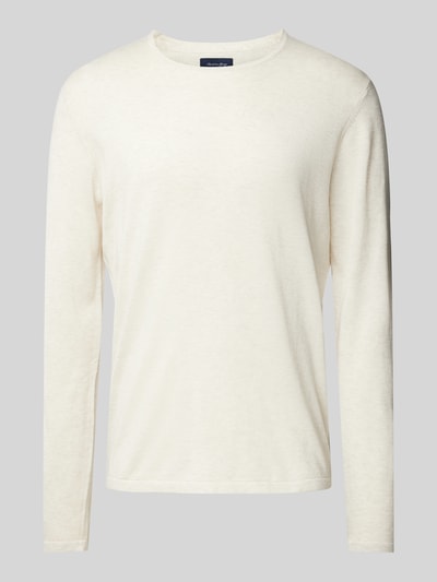 Christian Berg Men Gebreide pullover met ronde hals Offwhite gemêleerd - 2