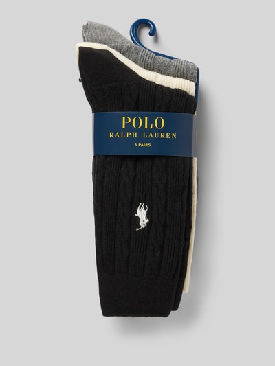 Polo Ralph Lauren Socken mit Zopfmuster im 3er-Pack Black 3
