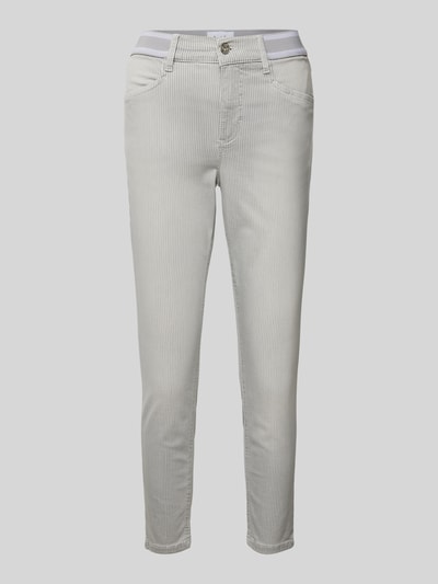 Angels Slim fit jeans met streepmotief, model 'Ornella sporty' Lichtgrijs - 2