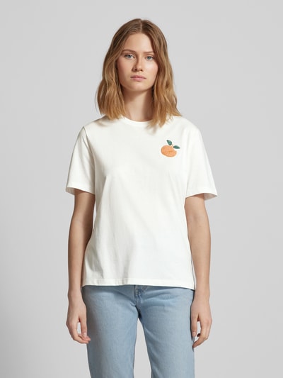 Vila T-shirt z okrągłym dekoltem model ‘SYBIL’ Biały 4