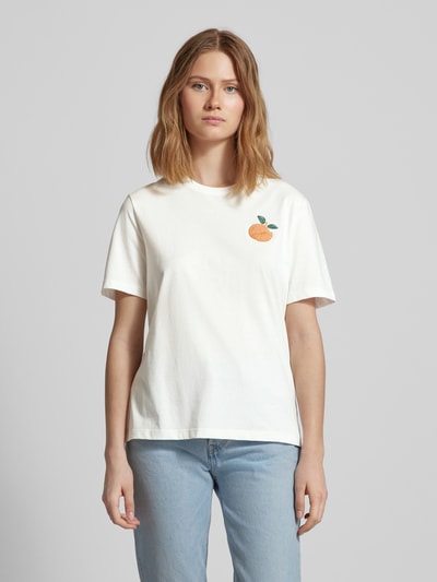 VILA T-Shirt mit Rundhalsausschnitt Modell 'SYBIL' Weiss 4