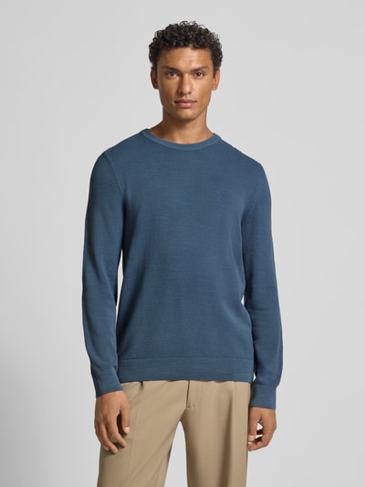 Marc O'Polo Regular fit gebreide pullover van zuiver katoen Jeansblauw - 4