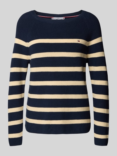 Tommy Hilfiger Regular Fit Strickpullover aus reiner Baumwolle Marine 1