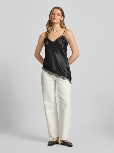 ONLY Shaped fit tanktop van satijn model 'BELLA' Zwart - 1