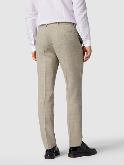 BOSS Regular fit pantalon met wol, model 'Leon' Beige - 5