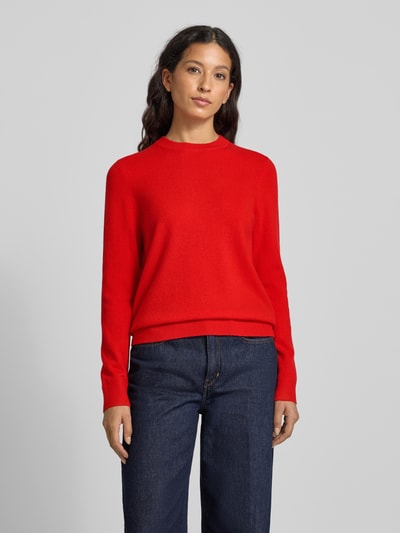 Jake*s Casual Gebreide pullover van kasjmier met ronde hals Kersenrood - 4