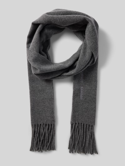 Samsøe Samsøe Sjaal van een mix van wol en kasjmier, model 'JOLLY' Donkergrijs - 1