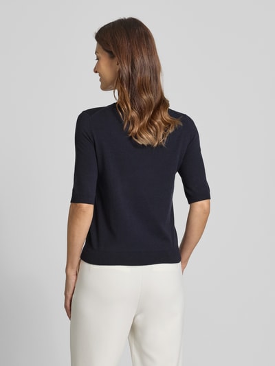 Luisa Cerano Bluzka z dzianiny z mieszanki wiskozy z okrągłym dekoltem Granatowy 5