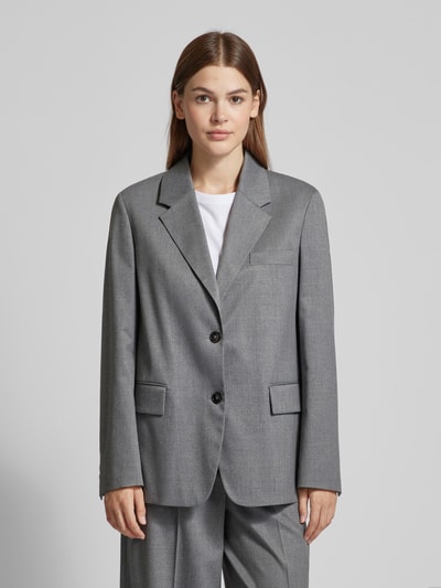 Marc O'Polo Relaxed Fit Boyfriend Blazer mit Schurwoll-Anteil Hellgrau Melange 4