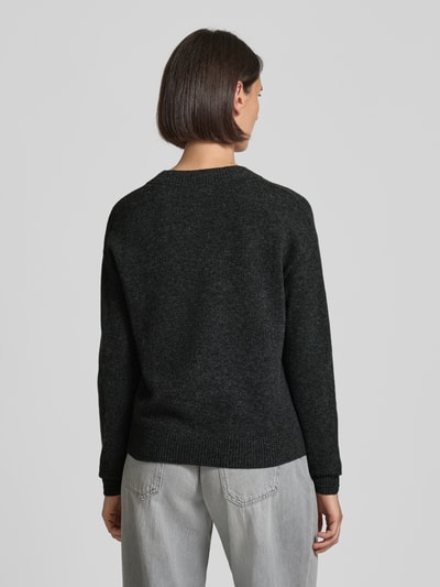 Christian Berg Woman Wollpullover mit Rundhalsausschnitt Anthrazit Melange 5