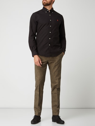 Polo Ralph Lauren Slim fit vrijetijdsoverhemd uit Oxford met geborduurd logo  Zwart - 1