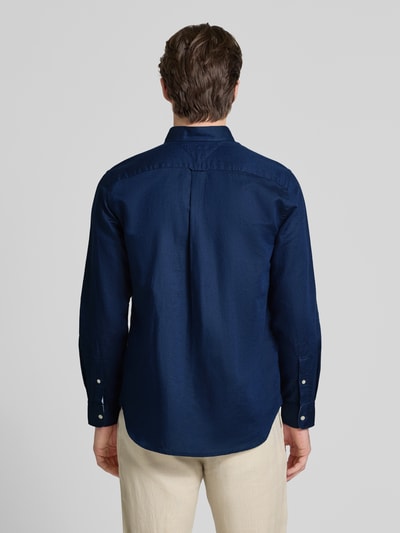 Tommy Hilfiger Regular Fit Freizeithemd aus Baumwoll-Leinen-Mix Marine 5