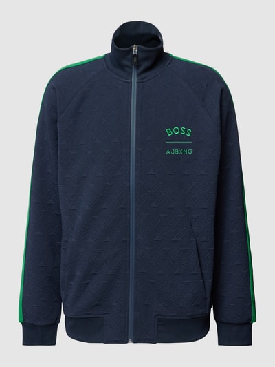 BOSS Green Sweatjacke mit Label-Stitching Modell 'Skarley' Marine 2