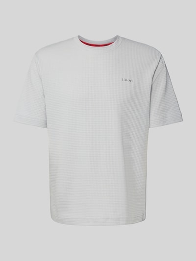 HUGO T-Shirt mit Label-Stitching Modell 'Austin' Hellgrau 2