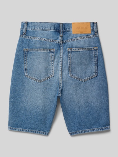 Produktfoto, Wide Leg Jeansshorts aus reiner Baumwolle Modell 'CARL' von Only & Sons für kinder, blaue Waschung, sichtbare Nähte, glatte Textur