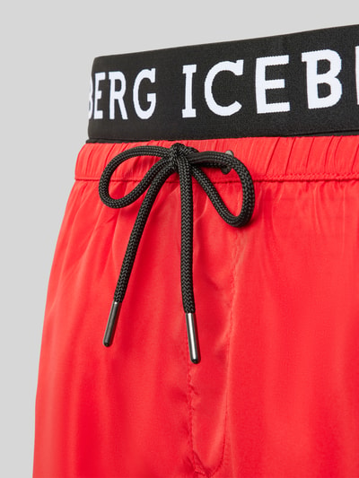 Iceberg Swim Zwembroek met ritszakken opzij Rood - 2