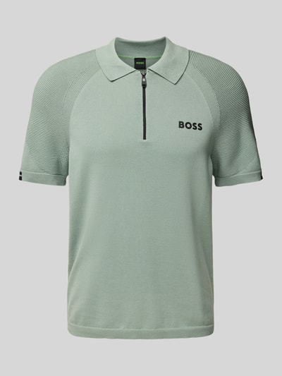 BOSS Green Slim Fit Poloshirt mit Label-Schriftzug Modell 'Perform-Max' Mint 2