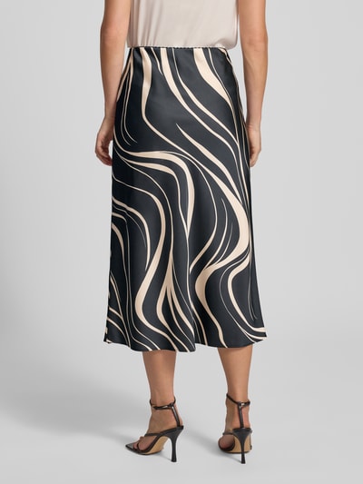 s.Oliver BLACK LABEL Regular fit midirok van viscosemix Zwart - 5