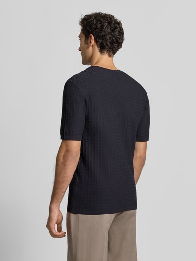 Emporio Armani T-Shirt aus Viskose-Mix in Strick-Optik Marine 5