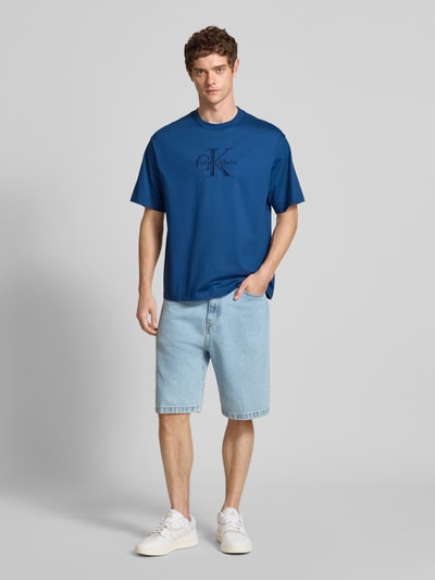 Calvin Klein Jeans T-Shirt mit Label-Stitching Dunkelblau 1