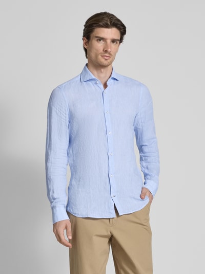 JOOP! Collection Slim Fit Leinenhemd mit Haifischkragen Hellblau 4
