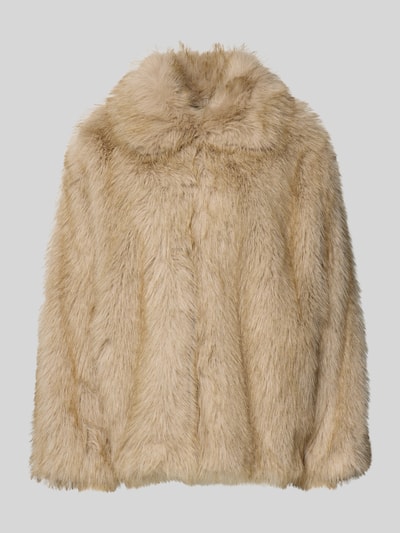 Liu Jo White Regular Fit Jacke aus Kunstfell Hellgrau 2