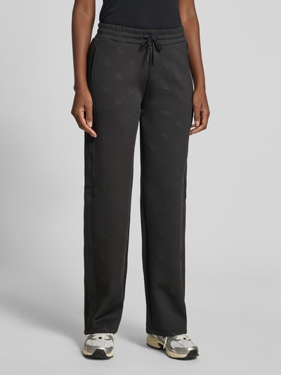 GUESS Activewear Wide Fit Sweatpants mit Allover-Logo-Print Modell 'Calista' Black 4
