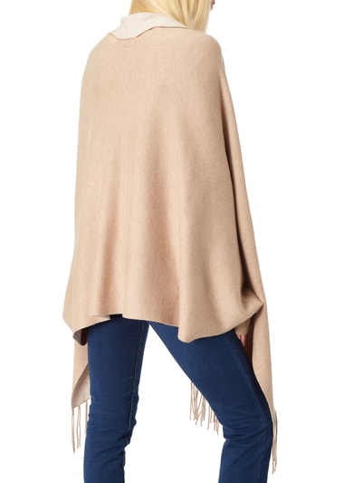 comma Cape mit geknoteten Fransen  Stein meliert 5