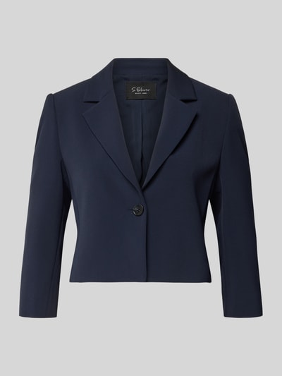 s.Oliver BLACK LABEL Krój regular fit krótki żakiet z kołnierzem z klapami Granatowy 2