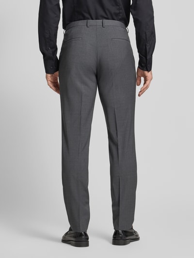 HUGO Slim fit pantalon van wolmix, model 'HESTEN' Antraciet gemêleerd - 5