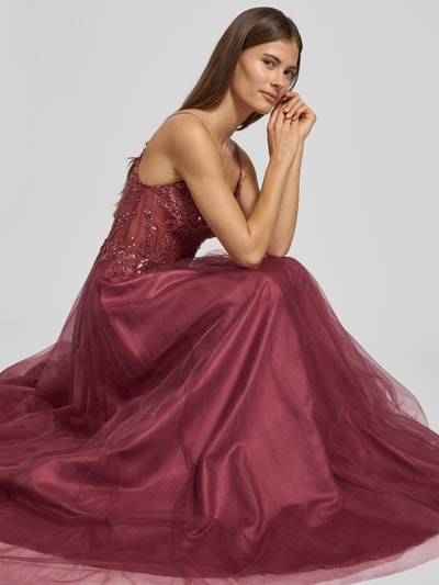 Luxuar Abendkleid mit Herz-Ausschnitt Rot 3