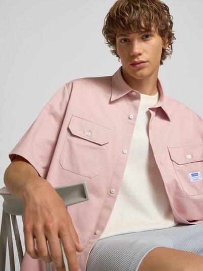 Hugo Blue Regular Fit Freizeithemd mit 1/2-Arm Modell 'Ekyno' Rosa 3