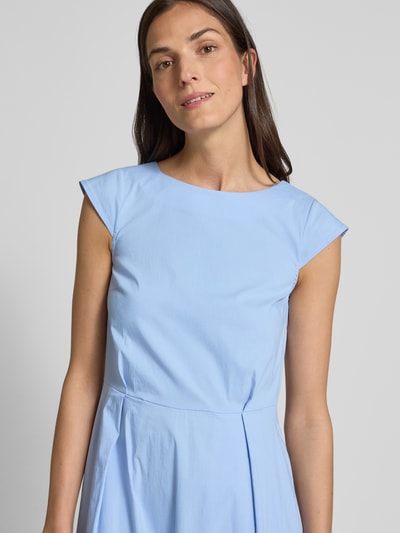 More & More Midi-jurk met kapmouwen en ronde hals Hemelsblauw - 3