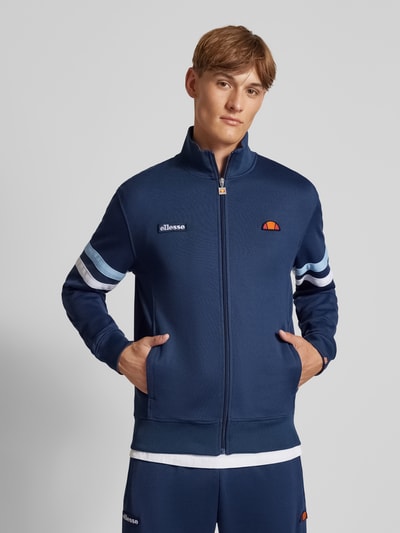 Ellesse Sweatjack met labelstitching, model 'ROMA' Donkerblauw - 4