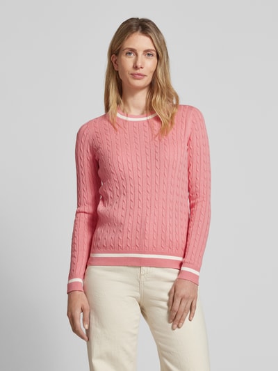 Christian Berg Woman Strickpullover mit gerippten Abschlüssen Pink 4