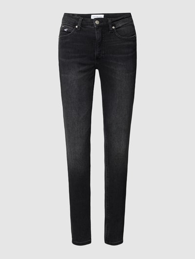 Calvin Klein Jeans High Rise Jeans mit Label-Stitching Black 2