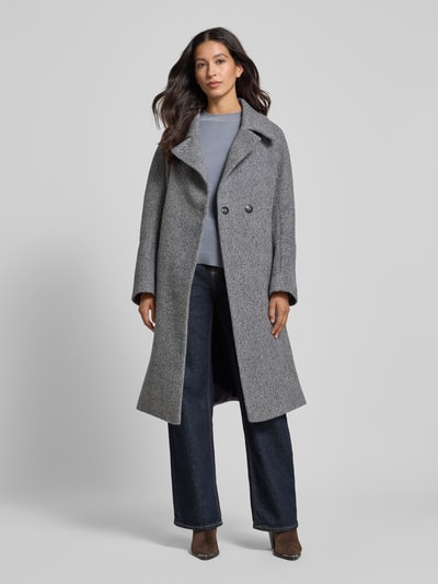 Lanius Płaszcz z żywej wełny z wiązanym paskiem Niebieski melanż 1