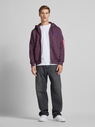 Alpha Industries Sweatjacke mit Label-Details Pflaume 1