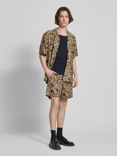 Only & Sons Regular Fit Shorts mit Strukturmuster Modell 'TEL' Beige 1