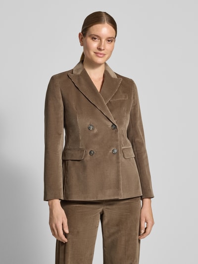 Weekend Max Mara Regular Fit Longblazer mit Cordstruktur Taupe 4