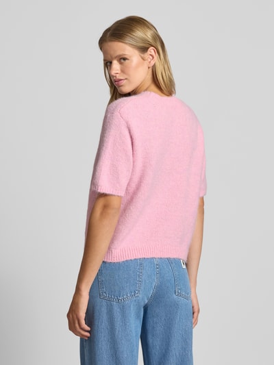 Gina Tricot Gebreide pullover met lanawol en ronde hals Roze - 5